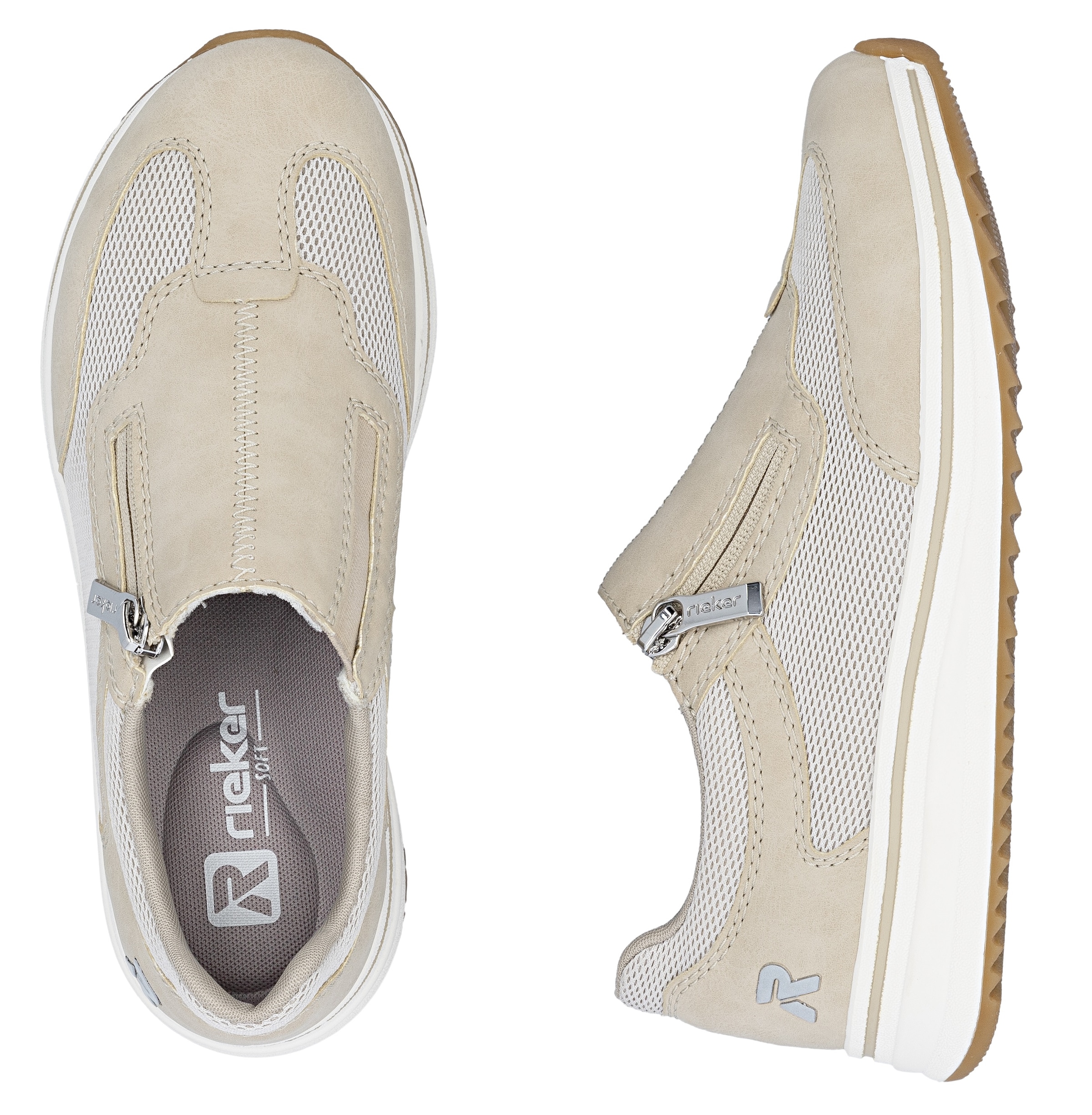 Rieker Slipper  Sneaker à enfiler, chaussure basse, chaussure décontractée avec fermeture éclair