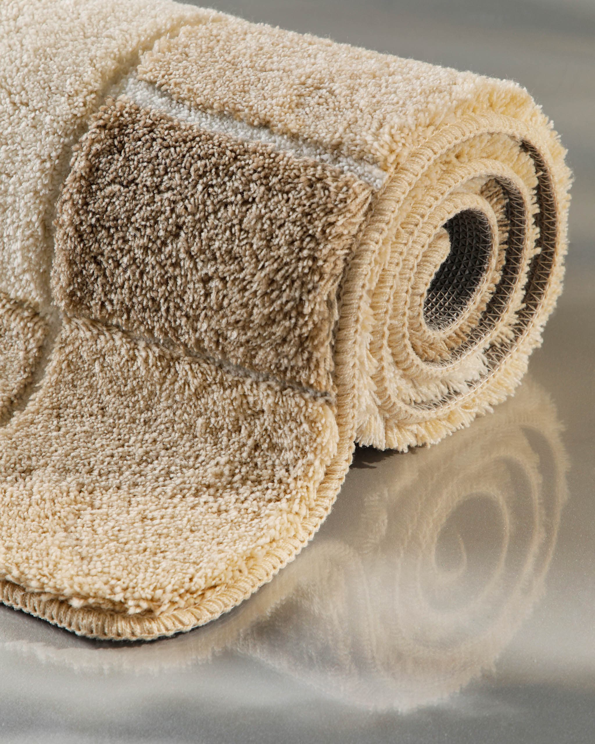 Homie Living Badematte »Villa Elba« Höhe 25 mm rutschhemmend beschichtet fussbodenheizungsgeeignet | strapazierfähig Badteppich, Bordüre, weich, rutschhemmend, waschbar, getuftet
