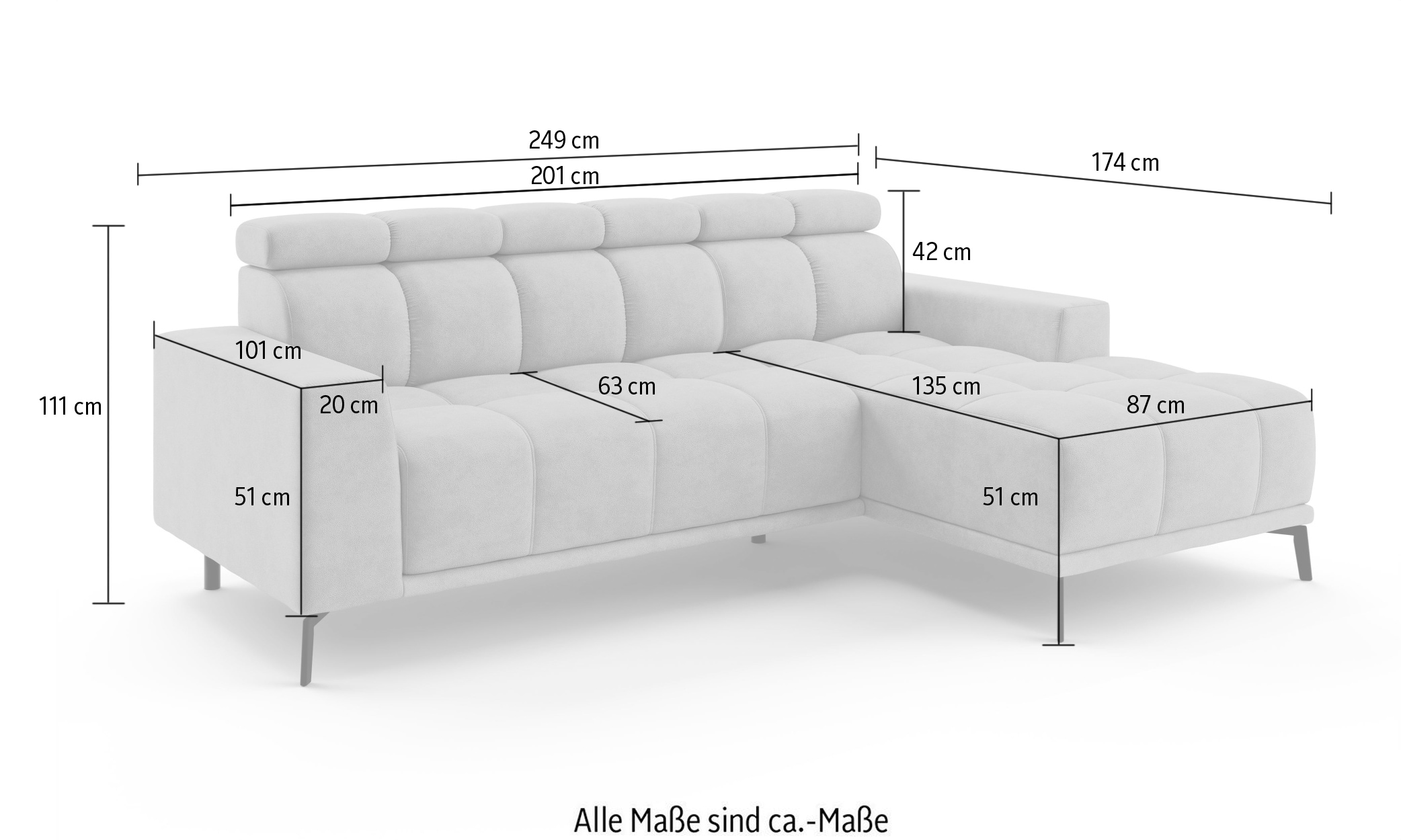 INOSIGN Canapé d'angle »CAZIE , Designsofa, L-Form, trendige Bubble-Optik,« L-Form mit Wellenunterfederung, Recamiere rechts/links bestellbar