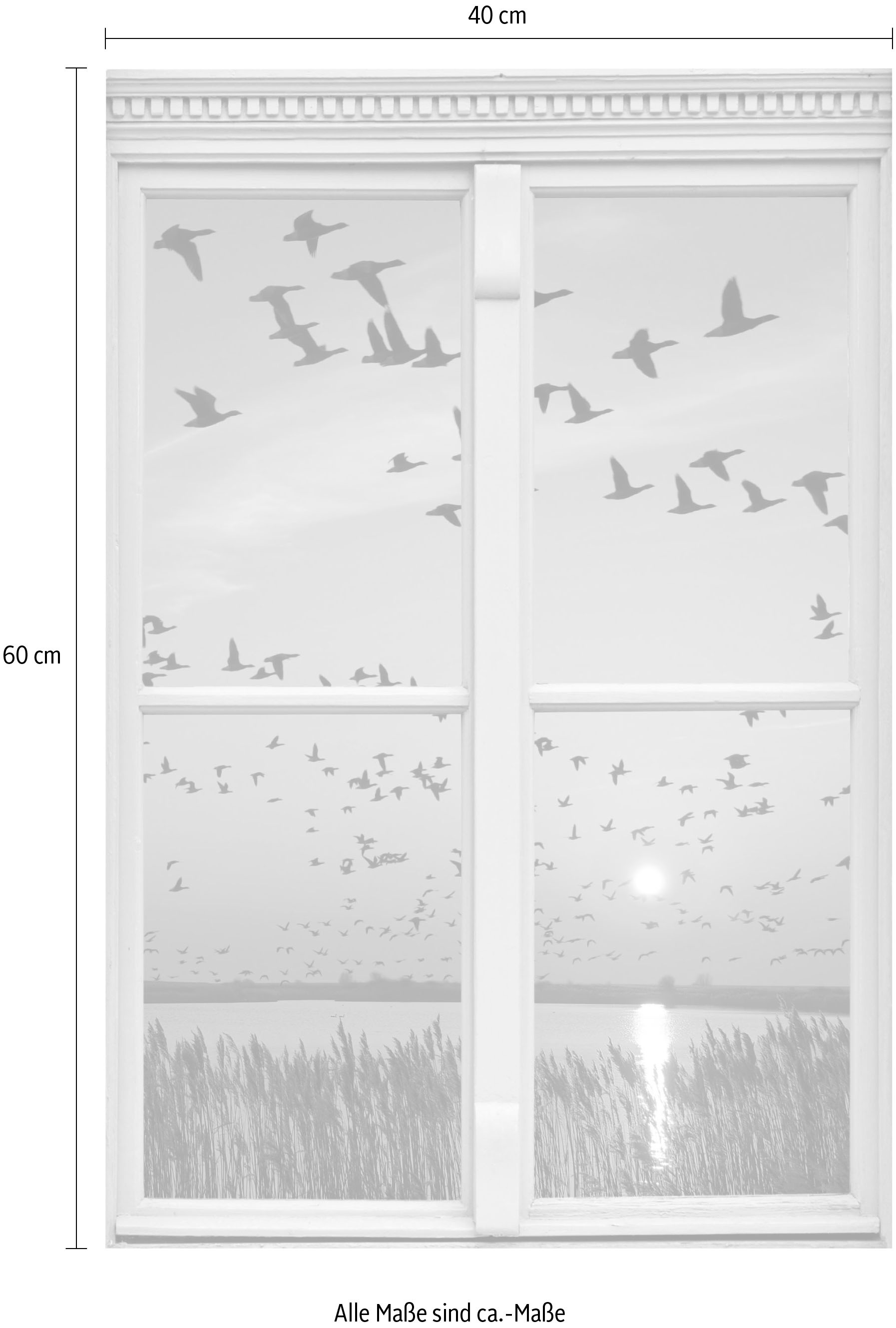 queence Wandsticker »Vogelschwarm« Wandsticker, Wandbild, selbstklebend, 3D, Fenster