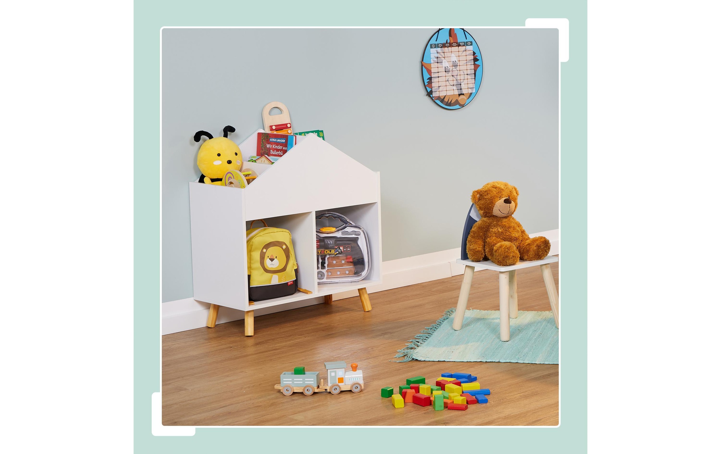 relaxdays Kinderregal »Haus«