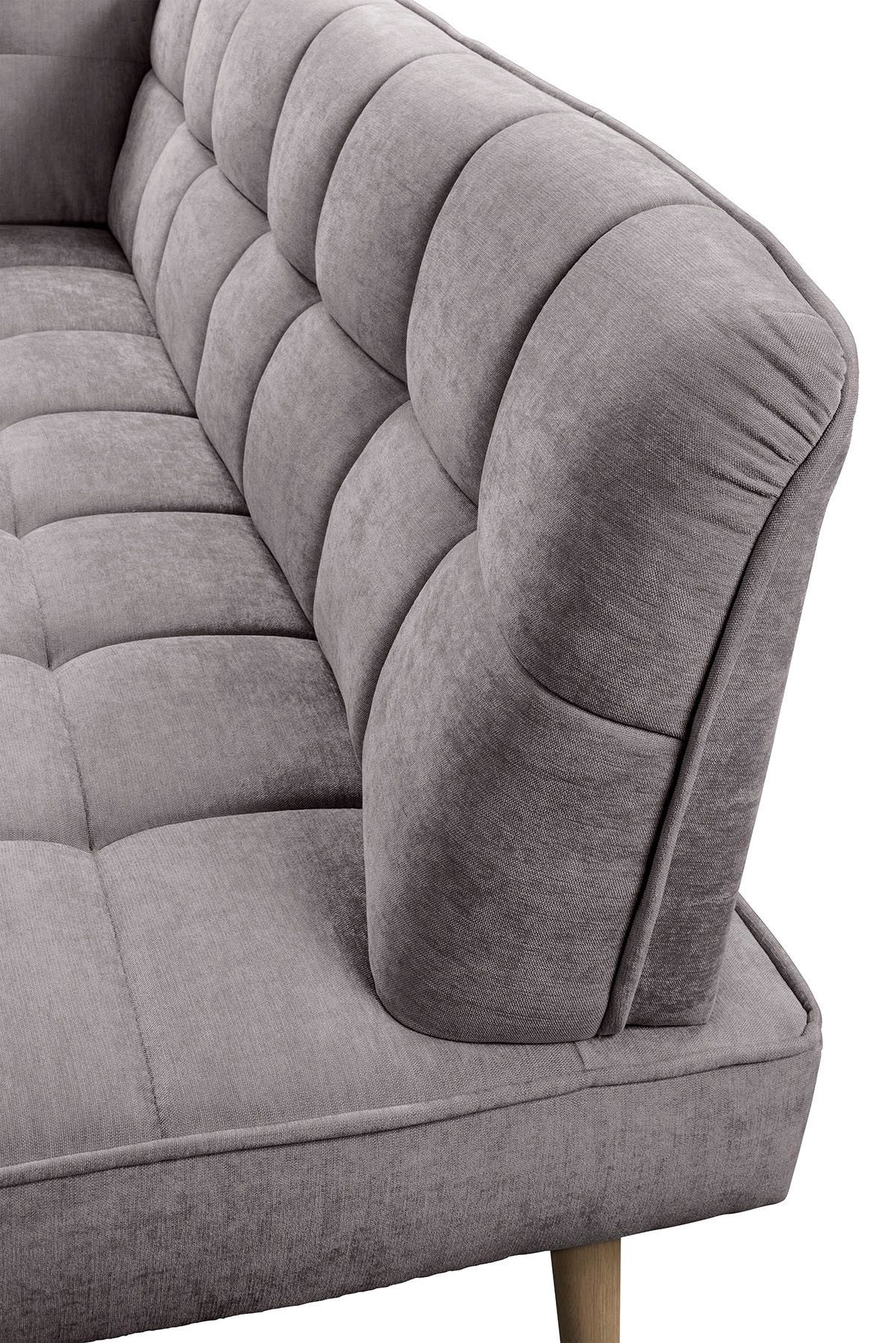 exxpo - sofa fashion Banc d'angle »Latte« couture moderne siège et dossier, confortable et élégant, pied en bois haut