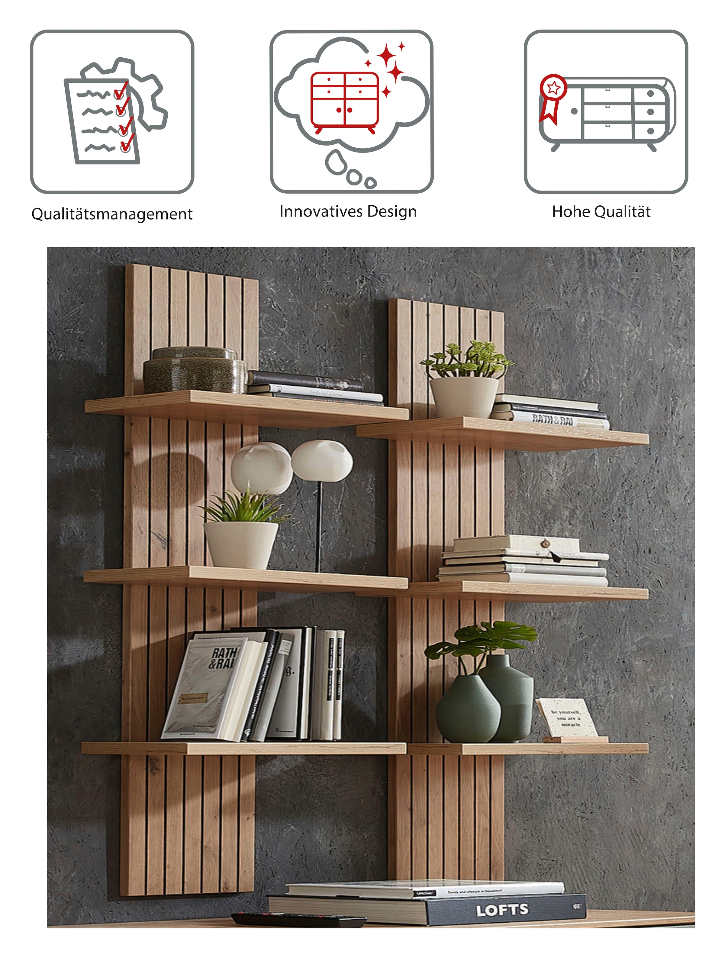Innostyle Wandregal »Core, Wandpaneel Masse B/H/T 38x120x22 cm« 1 Stk. tlg. Wandpaneel mit 3 Böden