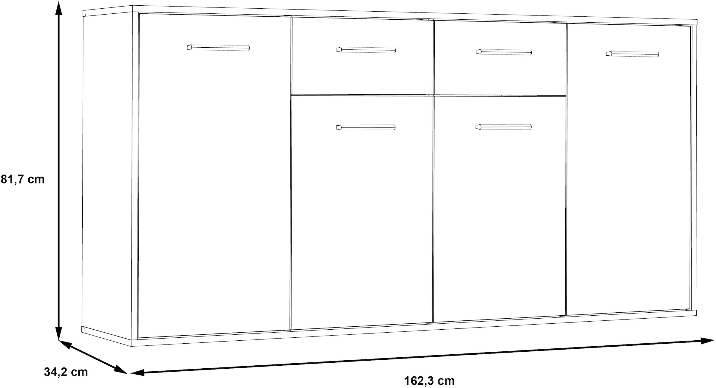 FORTE Buffet »Sideboard, verschiedene Dekore, Schubkästen«