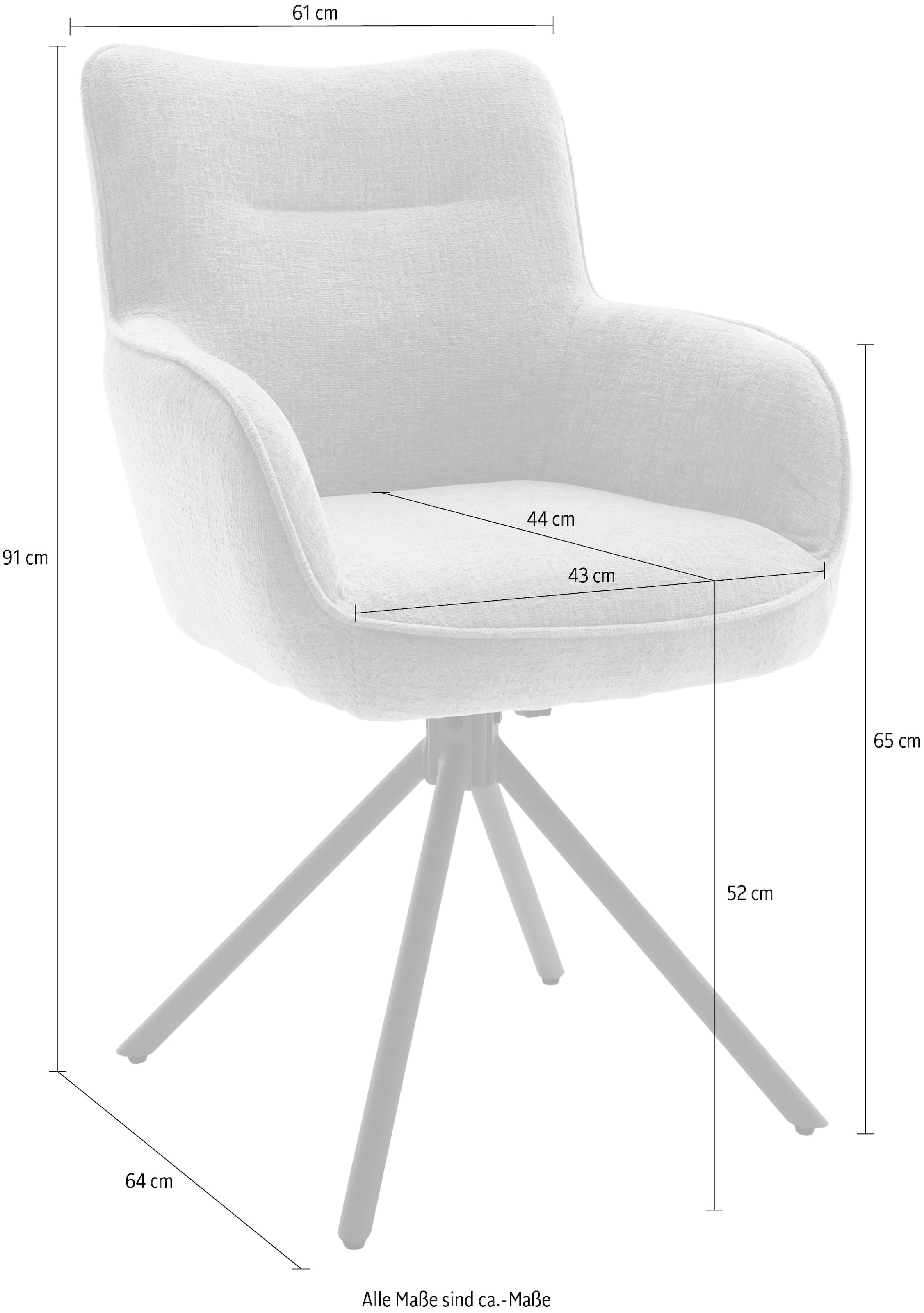 MCA furniture Chaise à 4 pieds (Ensemble) 2 cuis180° drehbar, Taschenfederkern