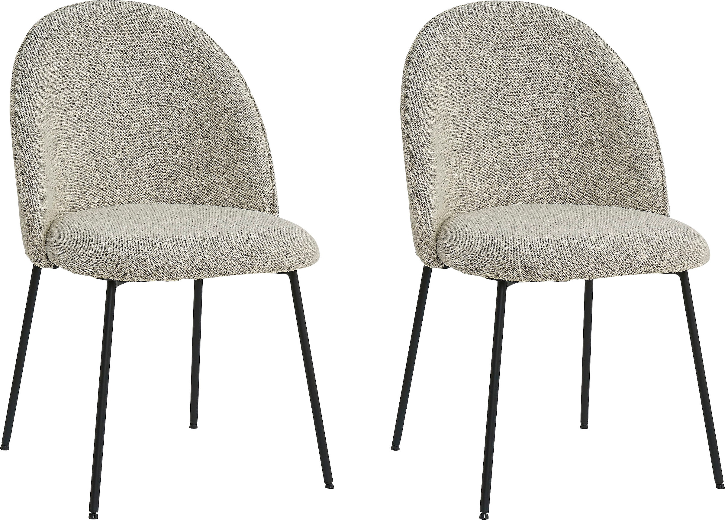 SIT Chaise rembourrée »Set 2 St. – Gepolsterte Esszimmerstühle mit abgerundeter Rückenlehne« (Ensemble) 2 cuisavec dossier arrondi et tissu bouclé
