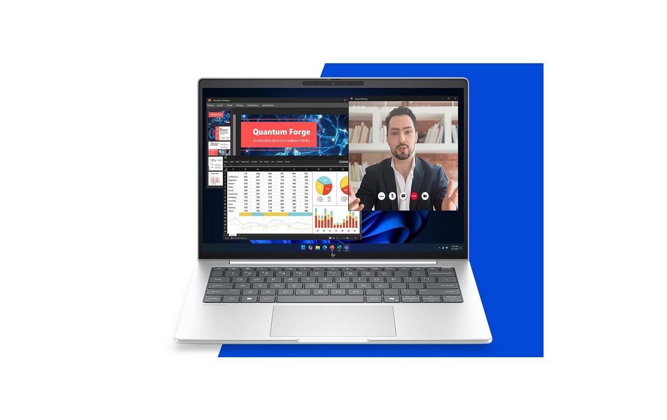 HP Ordinateur portable professionnel »EliteBook 8 G2i 14 AI PC DN6T4ET« / 14 ″ Intel Core Ultra 7 NPU intégrée (Neural Processing Unit)