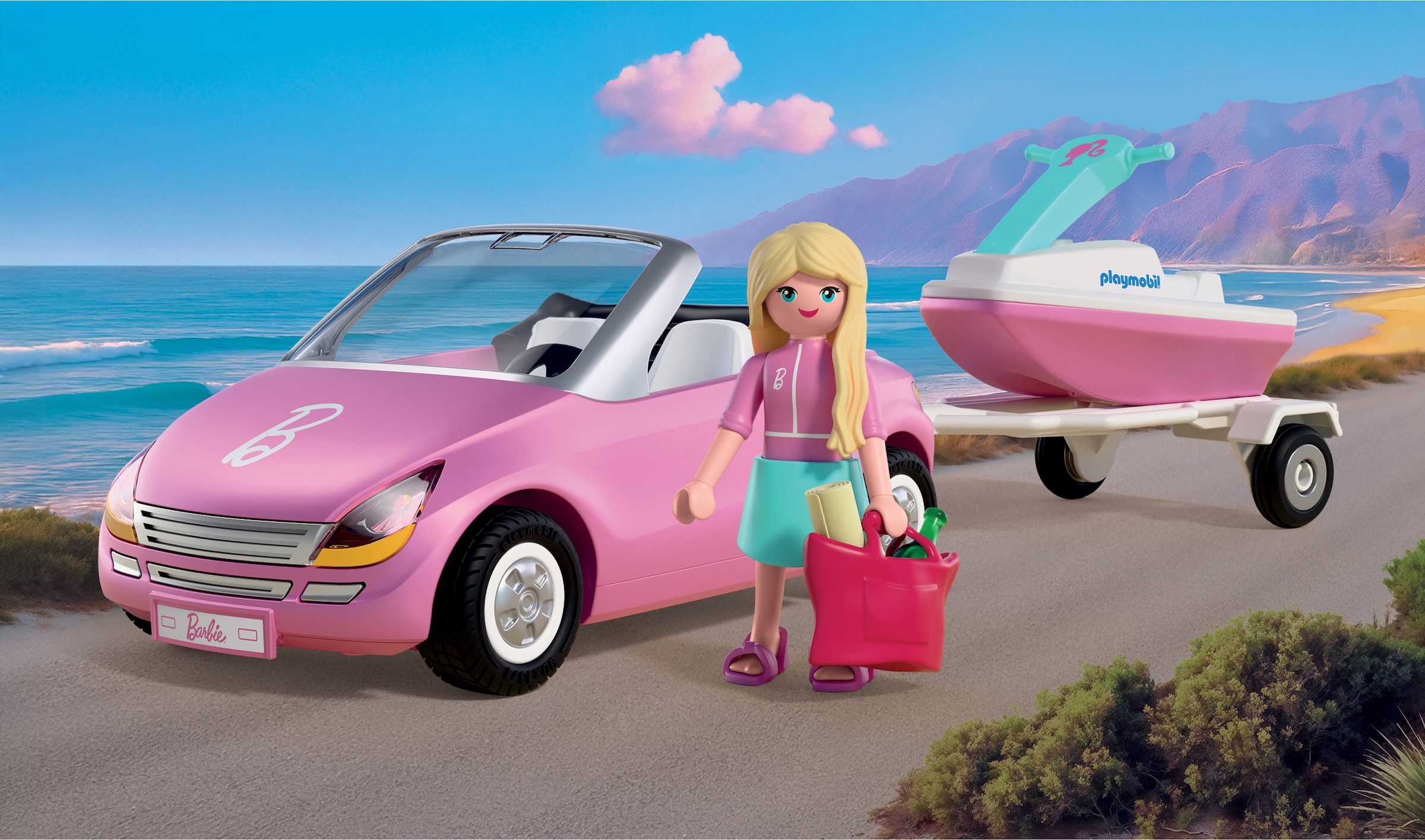 Playmobil® Konstruktions-Spielset »PLAYMOBIL x Barbie™ Cabrio (72123), Barbie™« Made in Europe