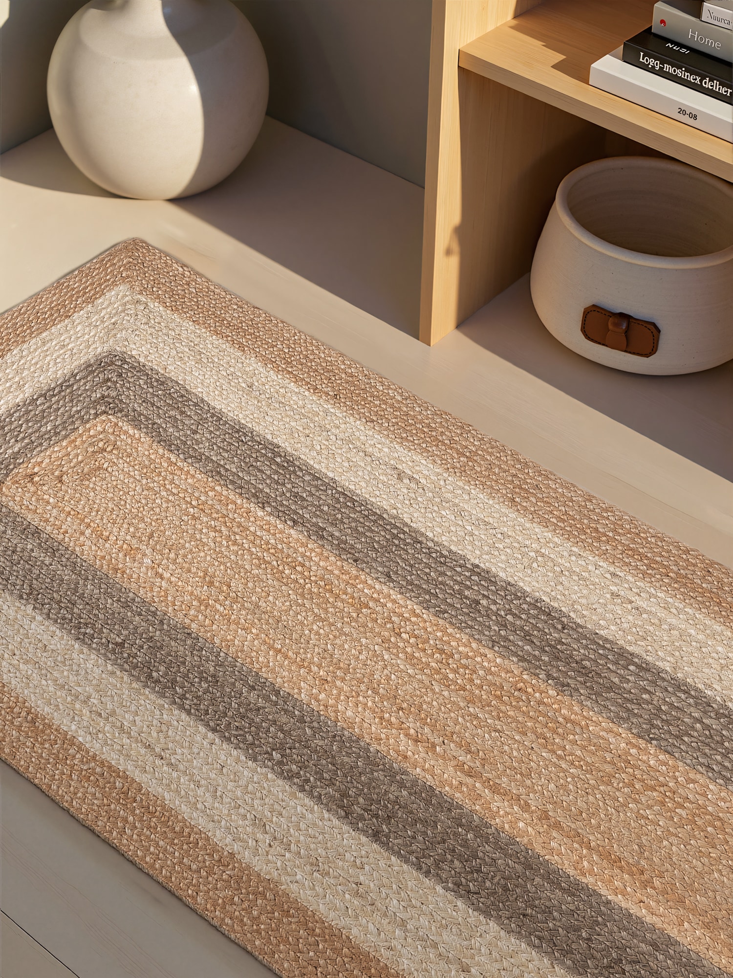 HANSE Home Tapis »Juno Fusion  Juteteppich« Rectangulaire 9 mm Höhe jute, forme, fait main, tapis de salon, tapis naturel, salon