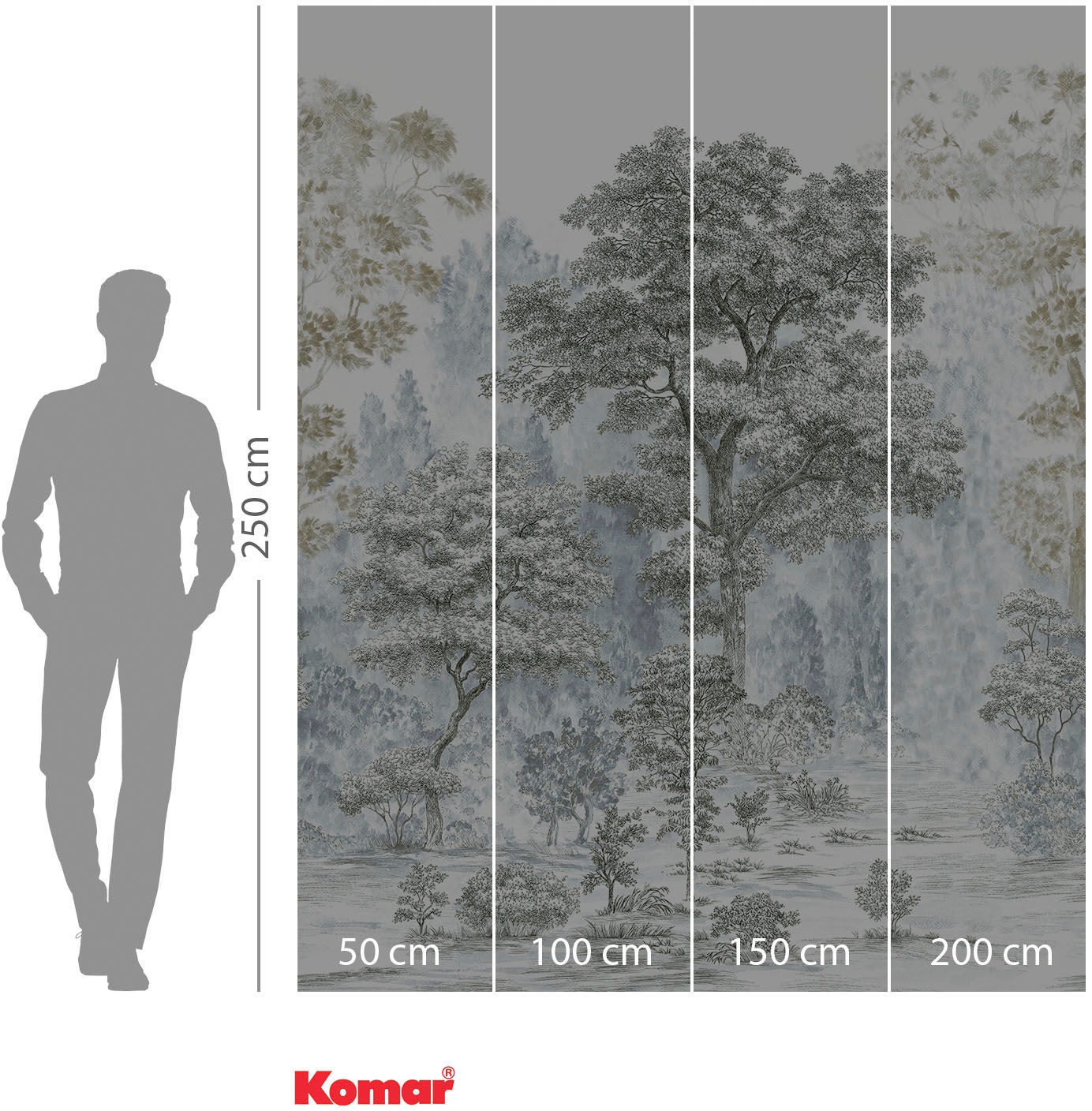 Komar Papier peint intissé »Digitaldruck Vlies -  Rising Roots - Grösse 200 x 250 cm« imprimé Wohnzimmer, Schlafzimmer