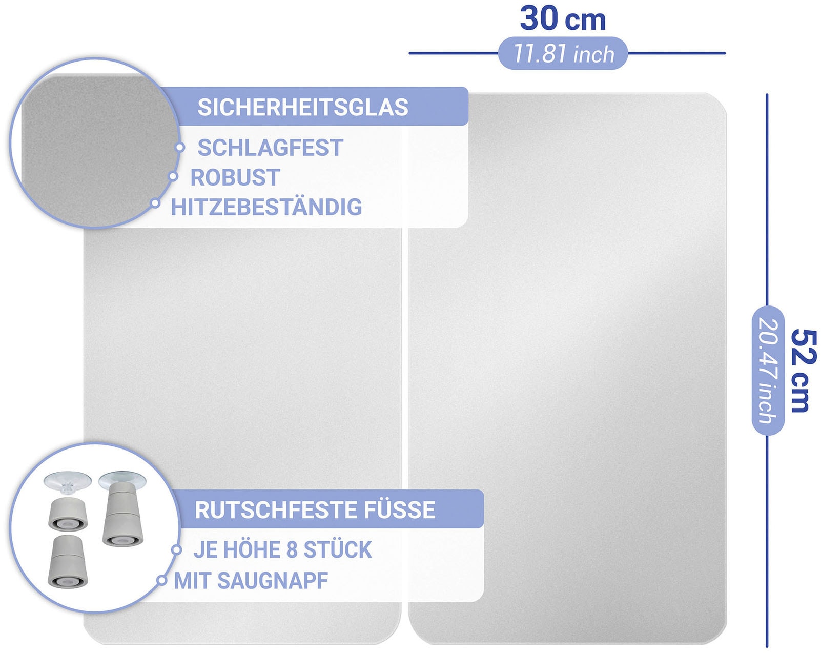 WENKO Herd-Abdeckplatte »Universal Modell Silber« Herdabdeckung für alle Herdarten, kratzfest, mit rutschfesten Füssen