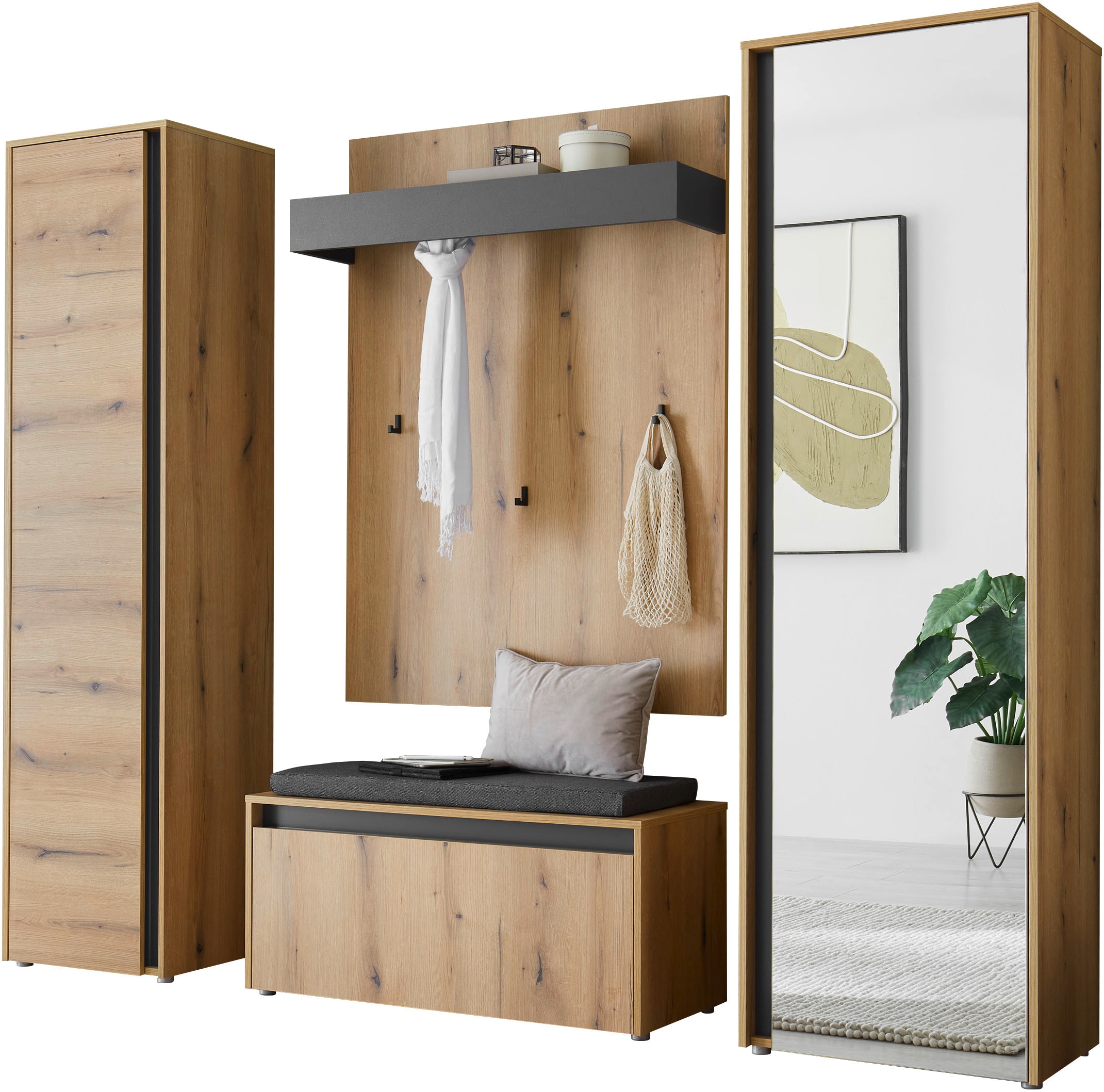 Home affaire Ensemble de vestiaires »GIRON/CiTY, moderne Garderobe, Komplettset mit viel Stauraum« Komplett-Set, 4 cuis tlg.