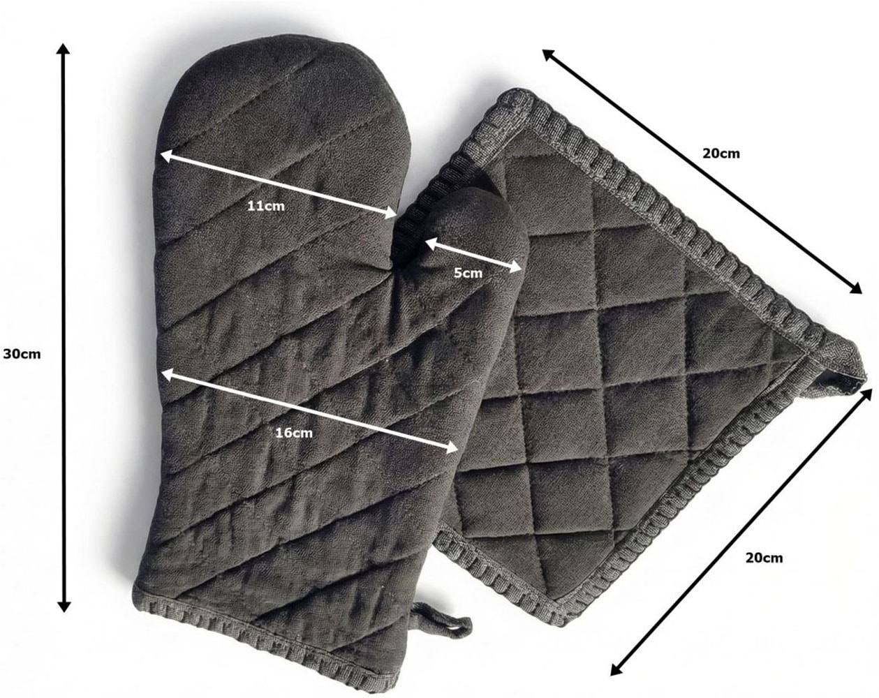 Home affaire Topfhandschuhe »Handschuh & Topflappen Set grautöne«
