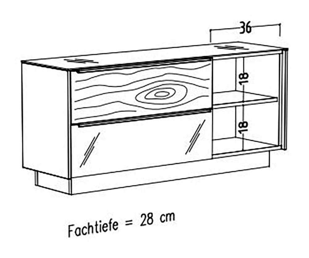 Mäusbacher Unterschrank »Nova Garderobe« Schubladenfront eiche massiv inkl. Griffbeleuchtung BHT 110x50x32 cm