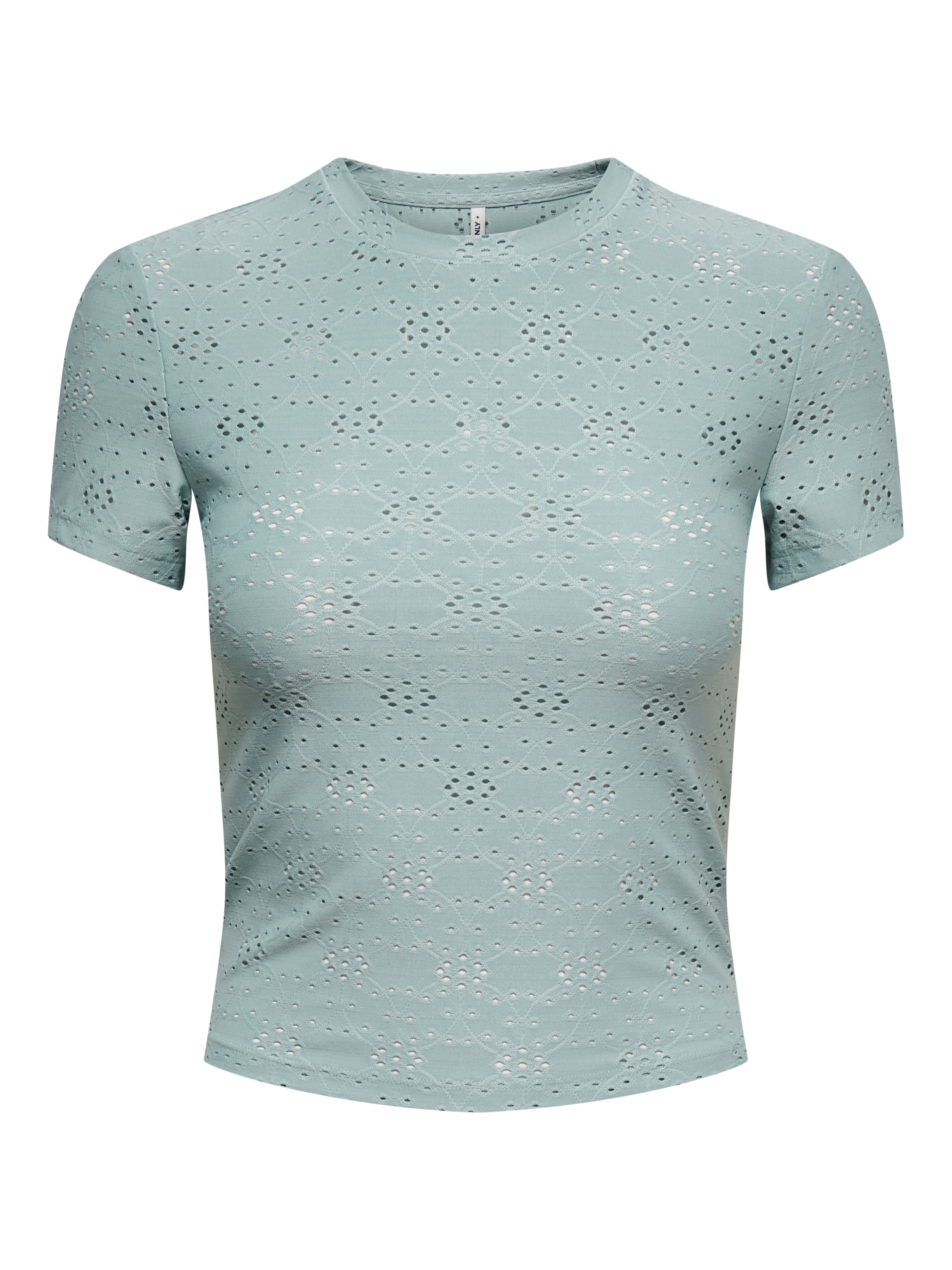 ONLY T-shirt »ONLSMILLA NEW S/S TOP JRS« mélange de matériaux, coupe slim, col rond