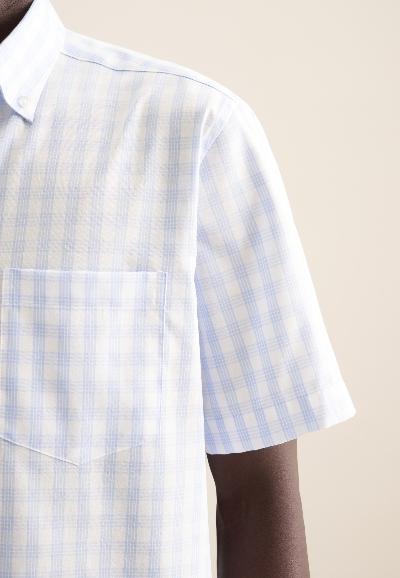 seidensticker Businesshemd »Regular« Regular 1/2 Button-Down-Kragen Karo