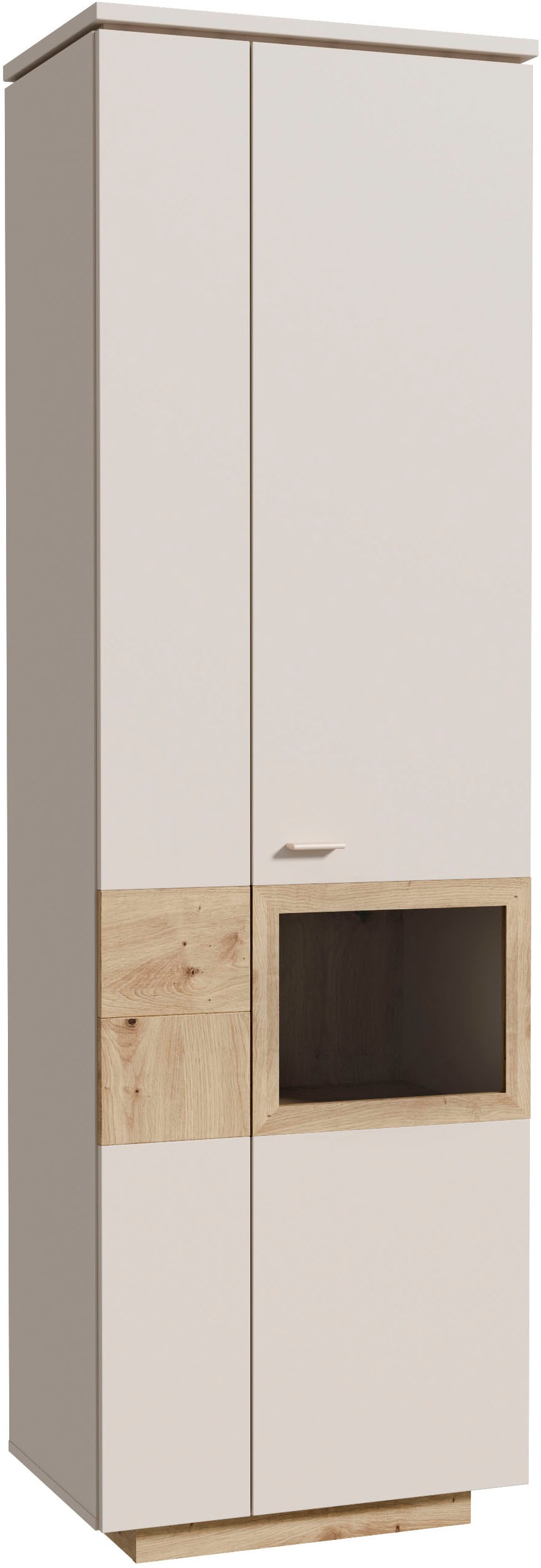 FORTE Vitrines »Louoto, Stauraumvitrine, Standvitrine, Stauraumschrank« Charnière de porte réversible droite ou gauche, avec soft close, hauteur 197,2 cm