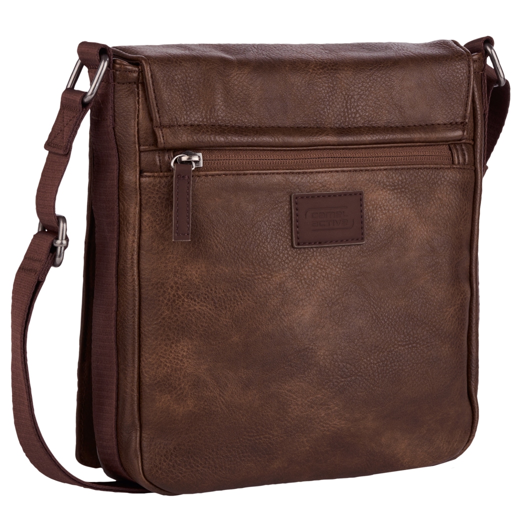 camel active Sac à bandoulière »Traces« en similicuir, fonctionnel avec de nombreuses poches & sangle de qualité