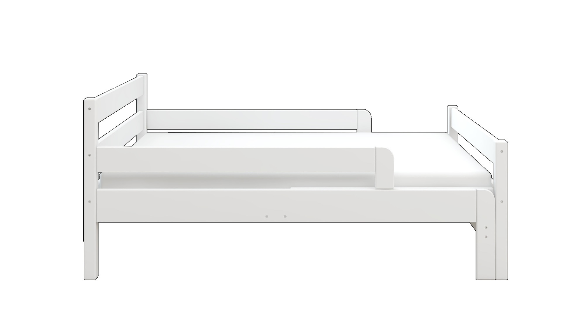 GOODproduct Kinderbett »Wenke,  ausziehbar von 140 bis 200 cm, FSC®« 90cm Breite, 140-200cm Liegefläche,  massive Kiefer, mit Lattenrost, zeitlose Optik,  Rausfallschutz