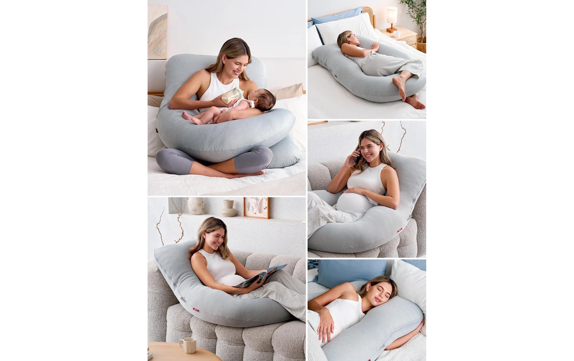 Momcozy Coussin d'allaitement »Schwangerschaftskissen mit kühlendem Stoff 148 x 78 cm«