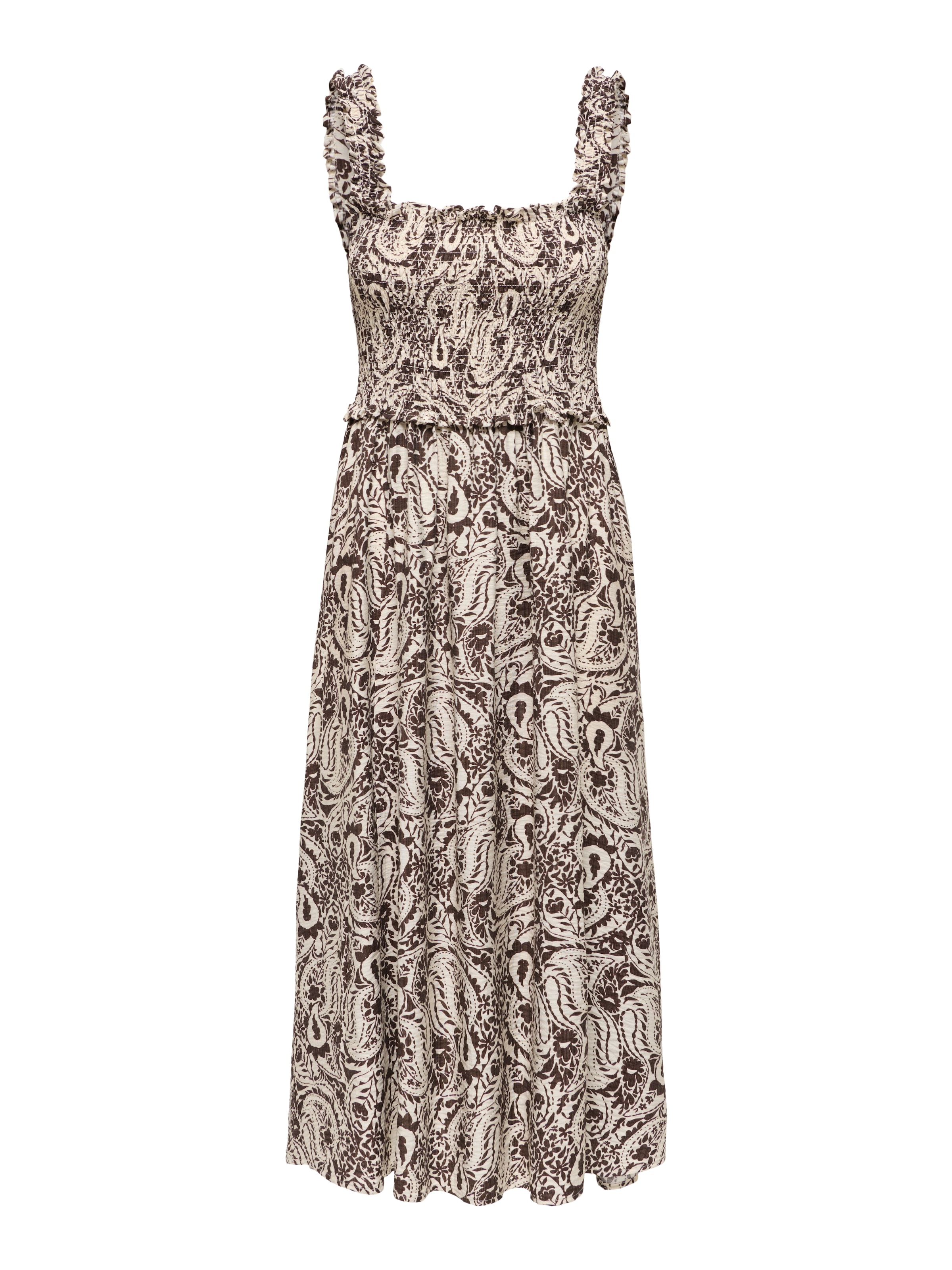 ONLY Robe imprimée »ONLLUMIRA S/L LONG SMOCK DRESS WVN EX« mélange viscose, coupe régulière