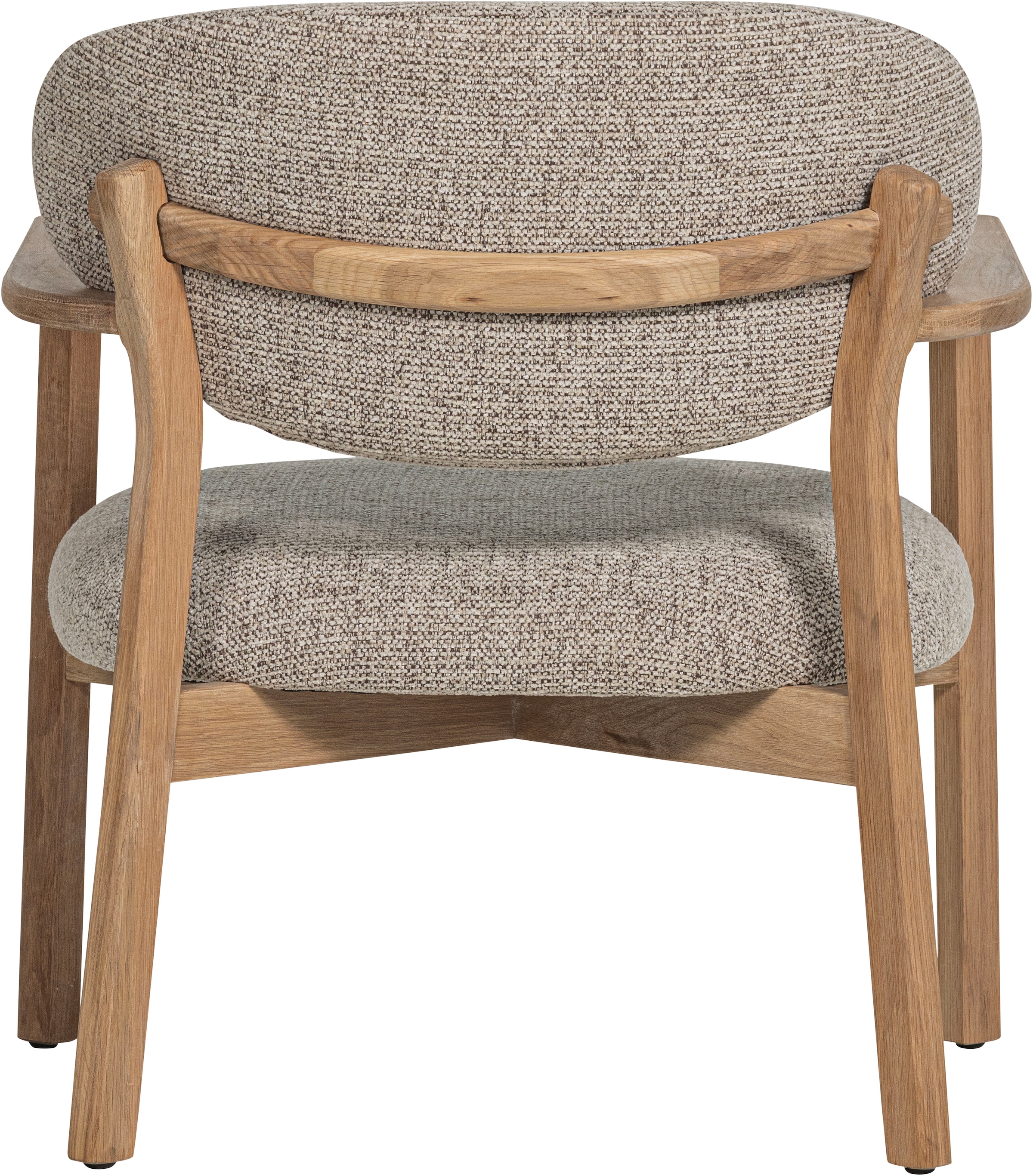 WOOOD Fauteuil lounge »Udar mit Eichenholzgestell und More-Melange-Bezug, B68 x T75 x H76 cm« très haute résistance à l'usure, accoudoirs intégrés, capacité de charge 120 kg