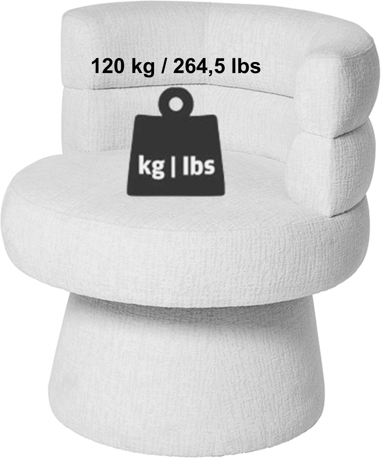 Jahnke Drehstuhl »STUDIO TWIST« () Sessel, Drehstuhl, 360° drehbar, Boucle-Stoff, bis 120 kg belastbar