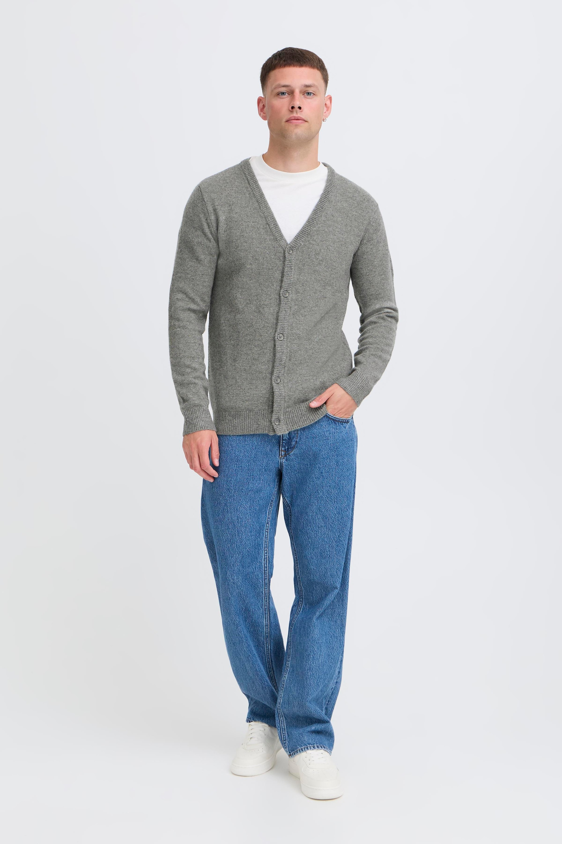 Blend Veste en tricot »BHBRANKO CARDIGAN KNIT« avec patte de boutonnage, en mélange de laine, Regular Fit, longueur couvrant les hanches