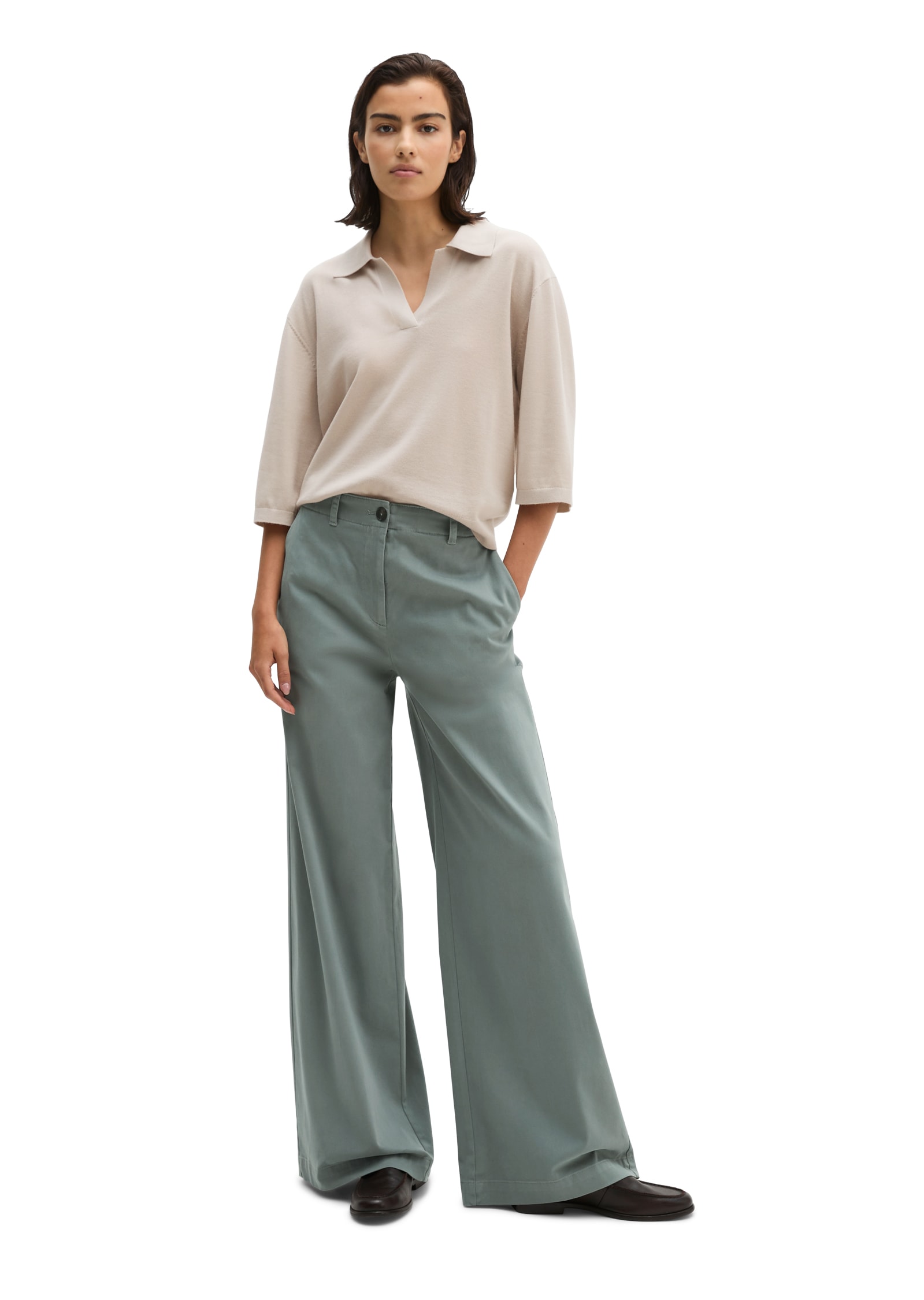 Marc O'Polo Stoffhose »MARGO WIDE«  aus Organic Cotton-Satin-Stretch