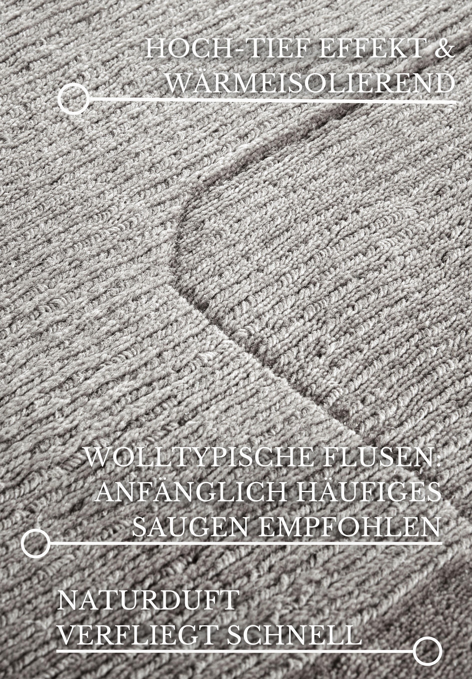 Villeroy & Boch Wollteppich »Charlotte« rechteckig 10 mm Höhe Läufer, Handgewebt, Wolle, Natur, Läufer, Wohnzimmer, Geometrie