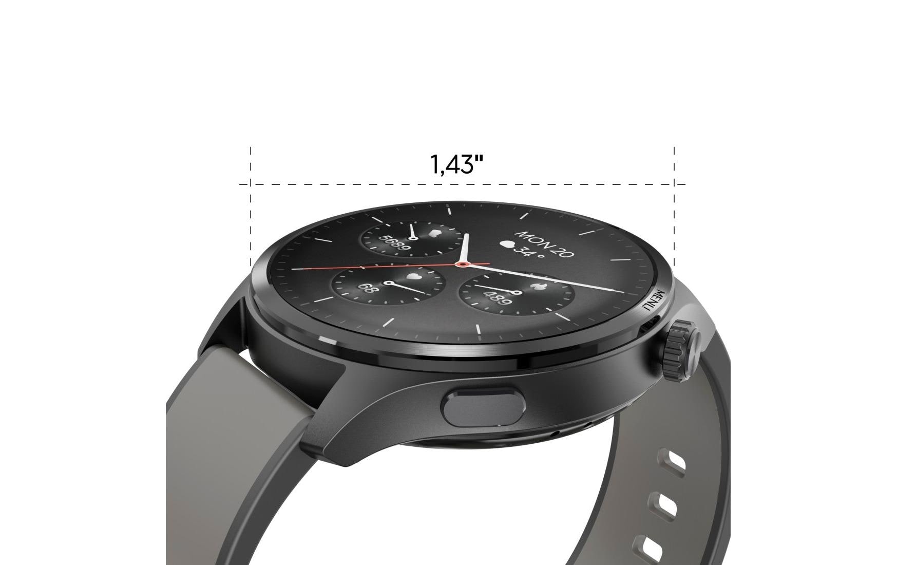 Hama Smartwatch »Smartwatch m. GPS (1,43", Musikspeicher, Telefonfunktion, wasserdicht)«(/ 1,43 ″)