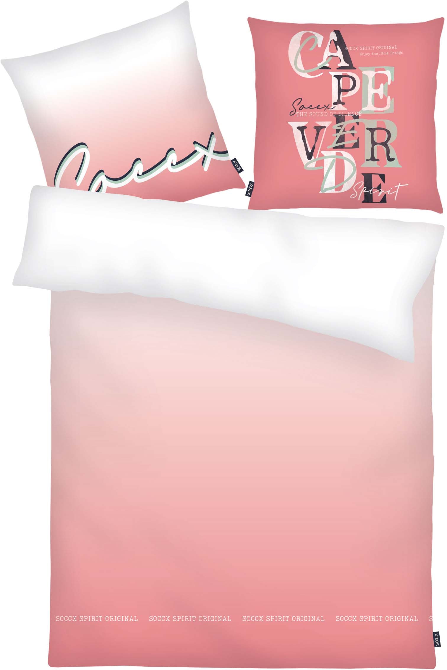 SOCCX Linge de lit réversible »Coral Gradient« 2 étiquette tissée