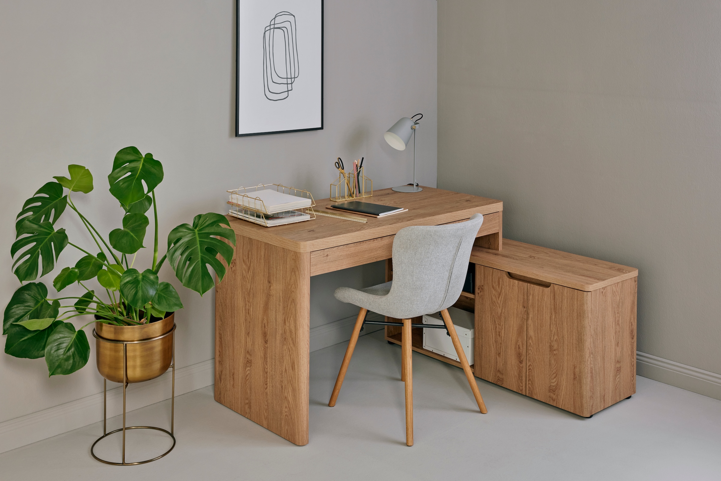 Jahnke Eckschreibtisch »LIBRE C 155 E« 1 Stk. tlg. wechselseitig montierbar, Breite ca. 140 cm