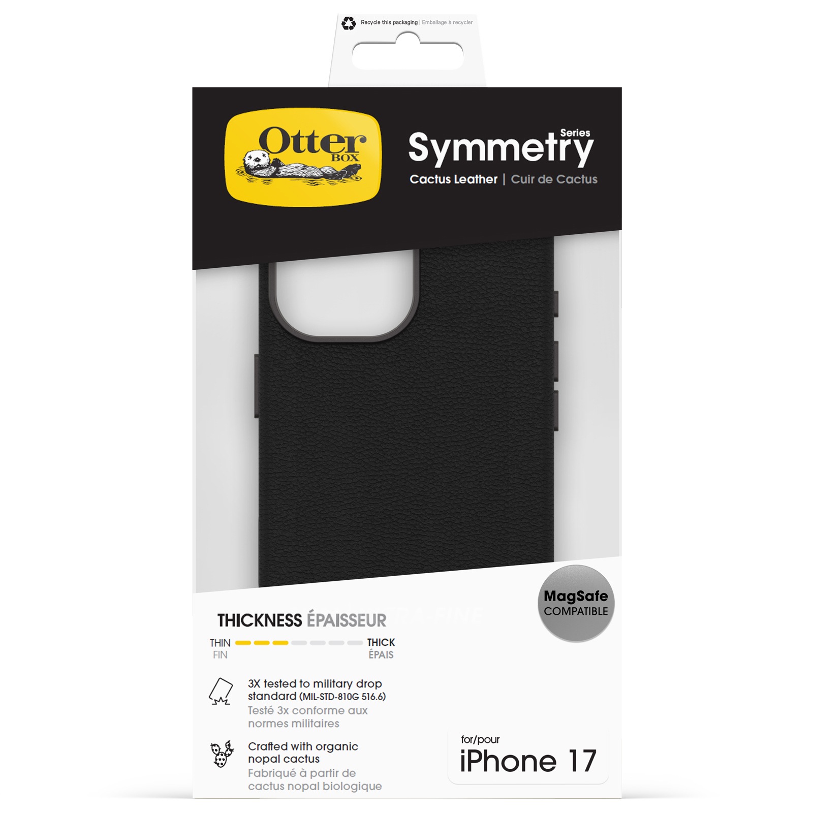 Otterbox Housse pour téléphone portable »Symmetry Series Cactus Leather mit MagSafe für Apple iPhone 17« Backcover, Schutzhülle, Handyschutzhülle, Case, Schutzcase, stossfest