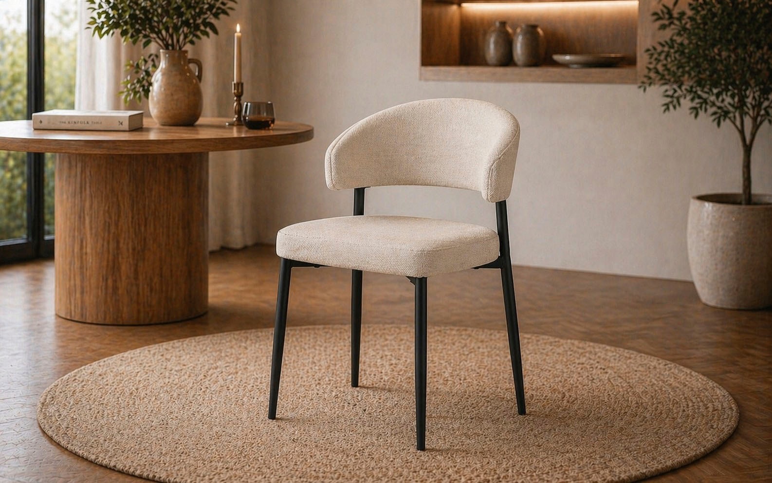 ACTONA GROUP Chaise de salle à manger »Edina 2er Set, Stoff - bequem & stilvoll, mehrere Farben, moderne« () rembourré, revêtement doux & grand confort d’assise, pieds en acier noir