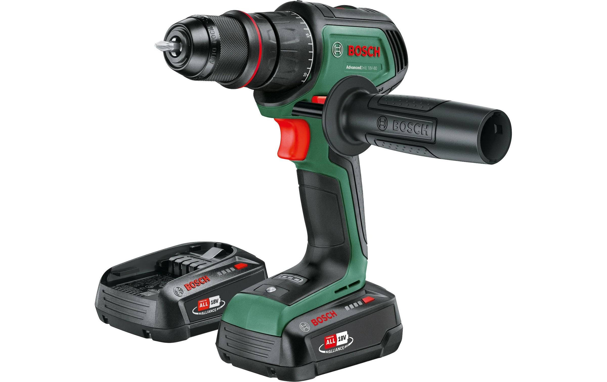 BOSCH Akku-Bohrschrauber »AdvancedDrill 18 V-80 Quicksnap 2 x Akku«