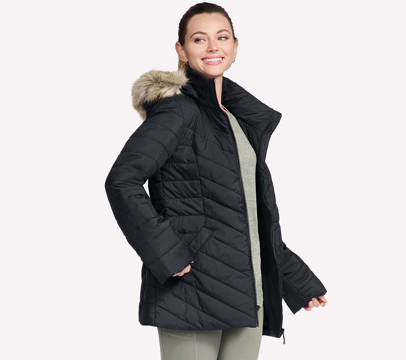Skechers Veste d'hiver »ON-THE-GO BELTED PARKA« mit Kapuze