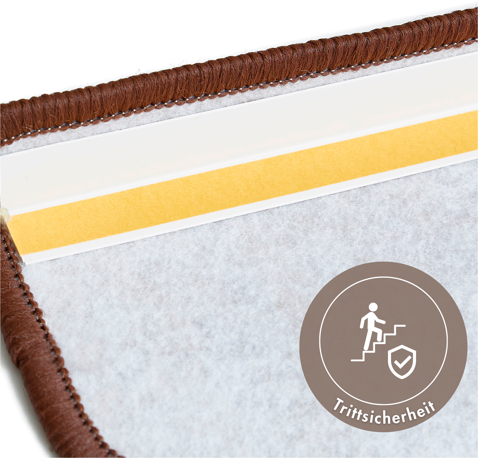 Andiamo Stufenmatte »Casablanca, Made in Netherlands« halbrund 6,5 mm Höhe Uni Farben, selbstklebend, strapazierfähig, 15 Stück in einem Set