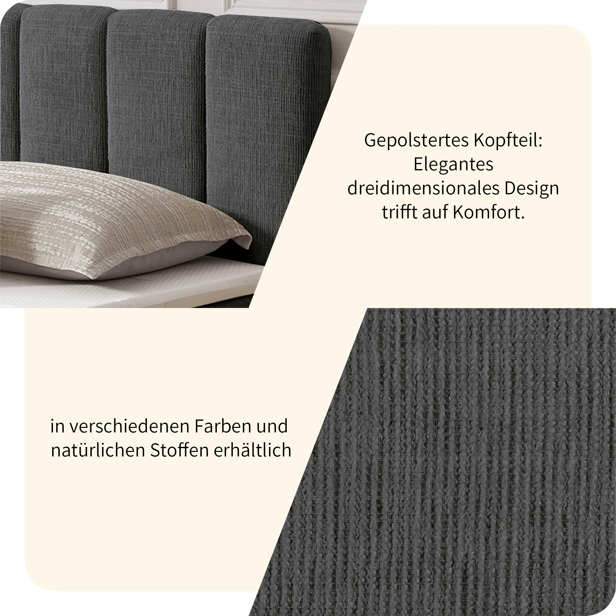 GOODproduct Lit de boxe »Likely inkl. Bettkasten, in 140er & 180er Breite, in Boxspring-Optik« inkl. Topper & Aufbauvideo, erhältlich in verschiedenen Farben