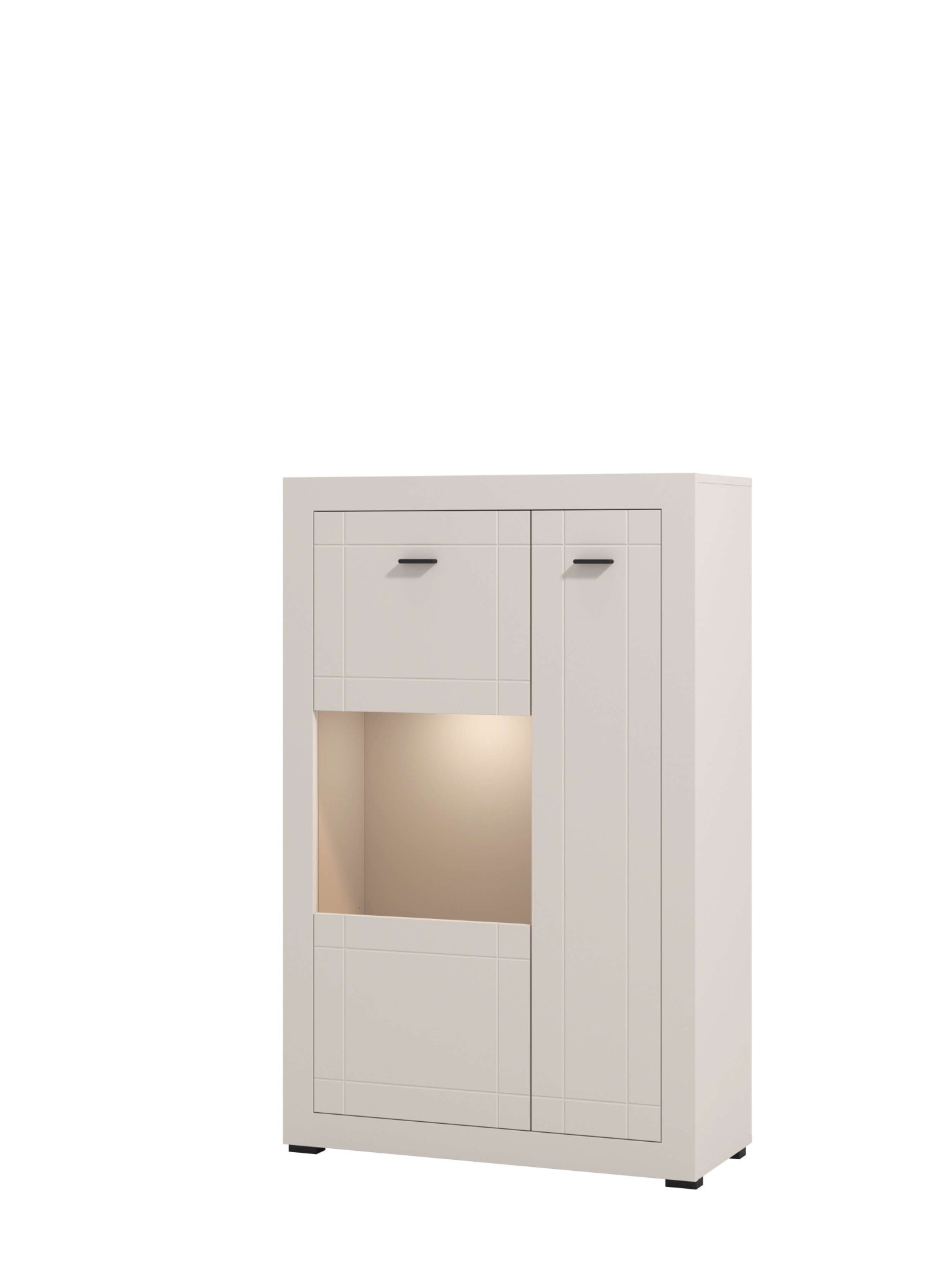 Home affaire Buffet haut »Warwick, Hochkommode, Vitrine, Glasvitrine, Kombi-Highboard« Modernes Highboard: Kaschmir-Dekor, 2 Türen, Heissfolienprägung