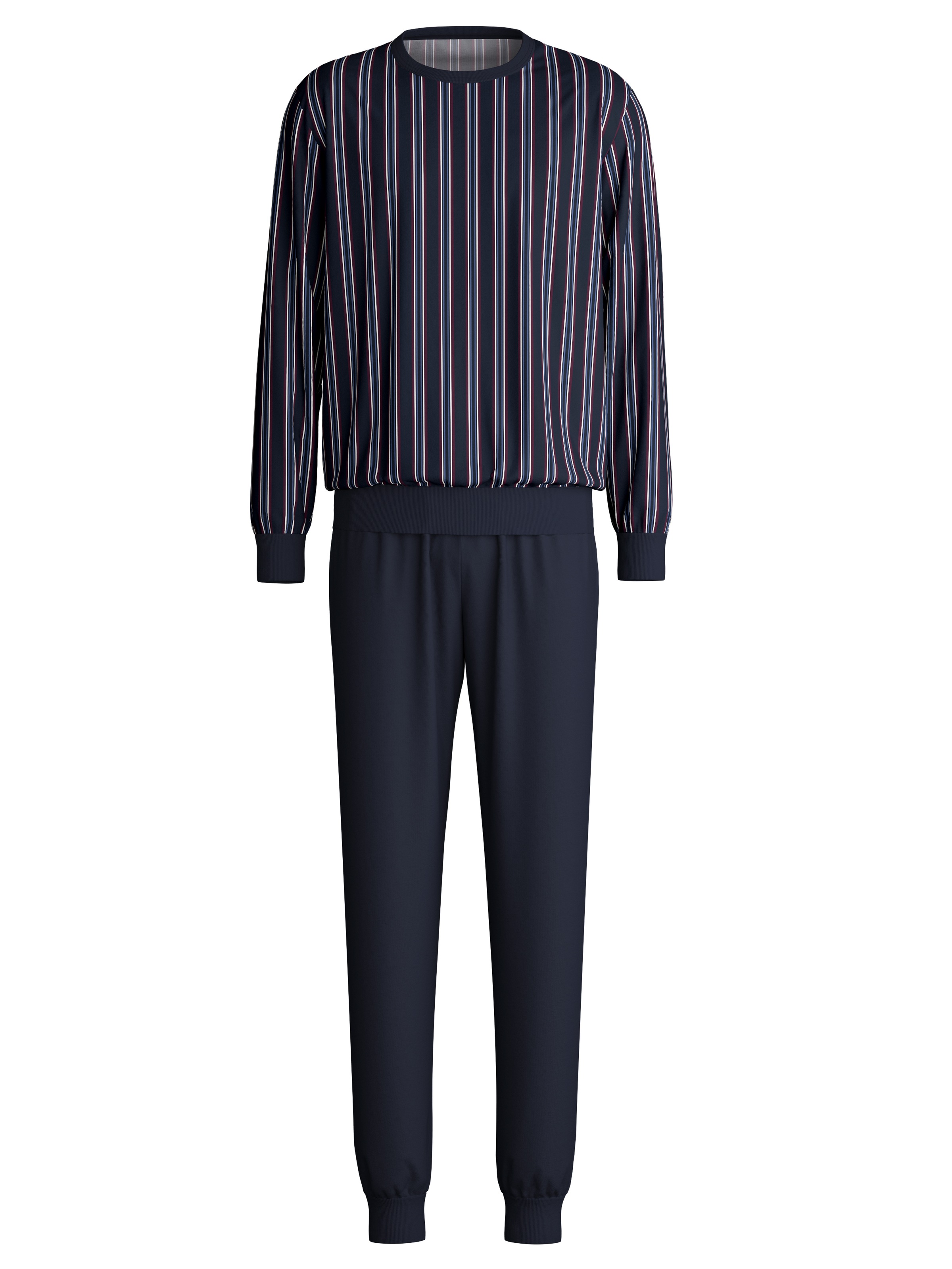 CALIDA Pyjama »Relax Streamline 4« 2 pièces gestreift, Langarm, basic, Rundhalsausschnitt, Baumwolle