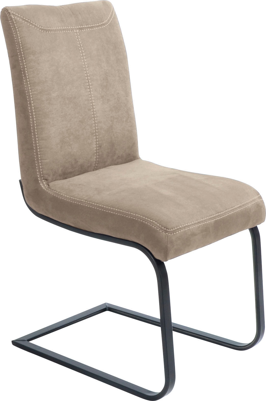 K+W Komfort & Wohnen Chaise cantilever »Floyd« () couture contrastée, piètement à suspension en tube carré en fer brut noir