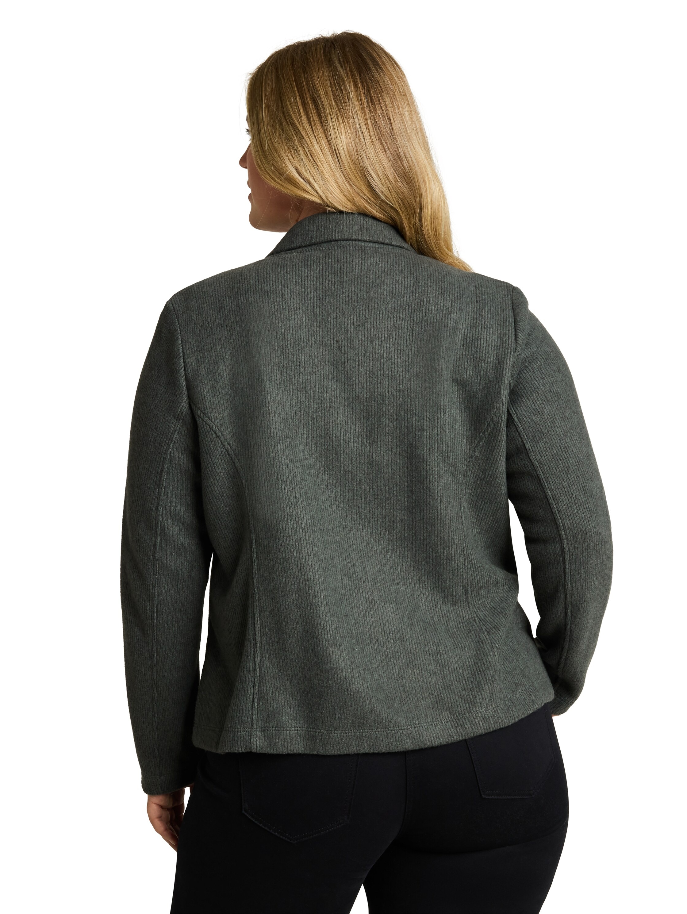 TOM TAILOR PLUS Veste blazer Melierte Optik / Reverskragen und Knopfleiste / Grosse Grössen