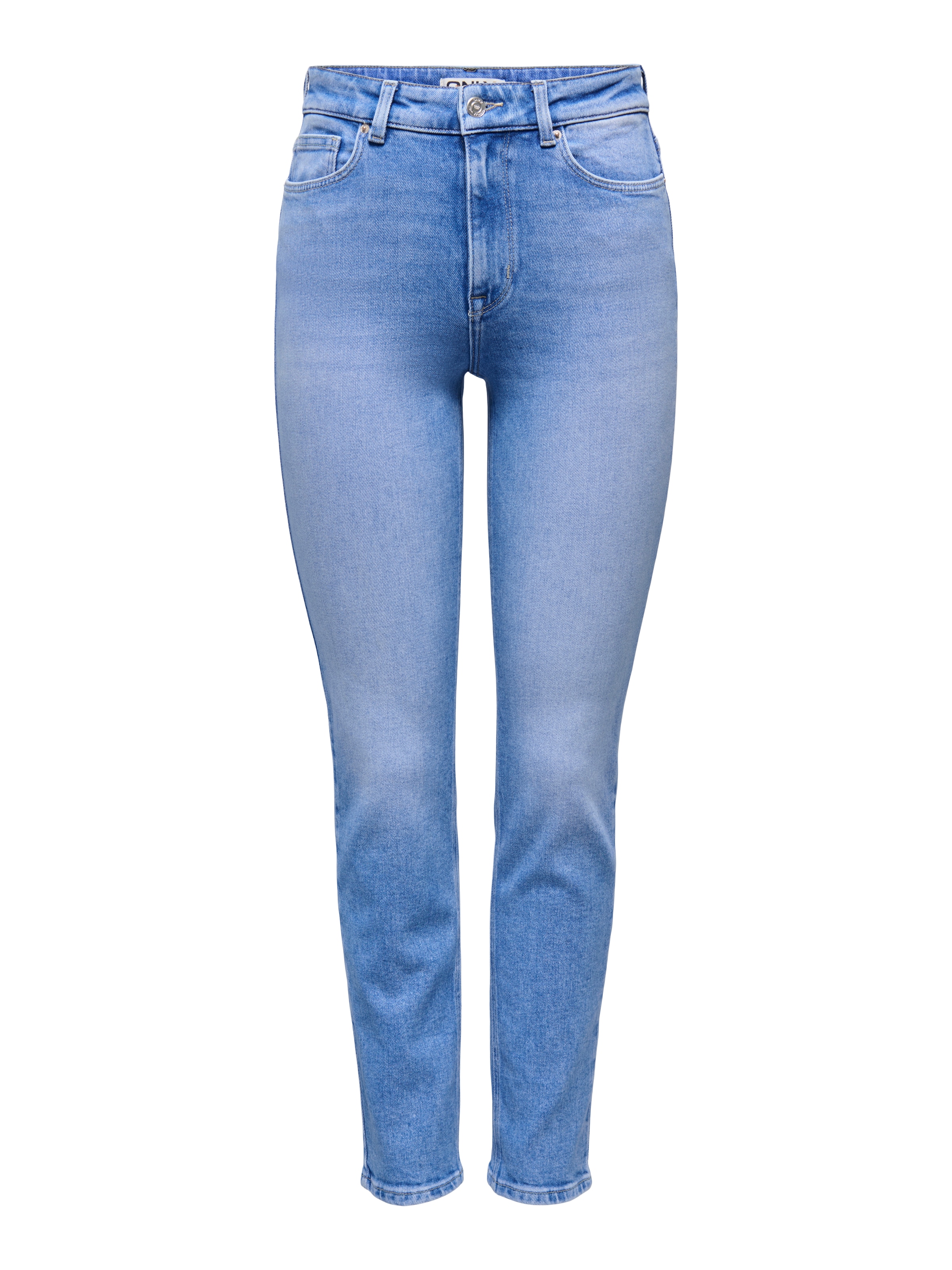 ONLY Jeans droit »ONLEMILY STRETCH HW ST AK DNM REA053NOOS« longueur cheville, coupe droite, délavage clair