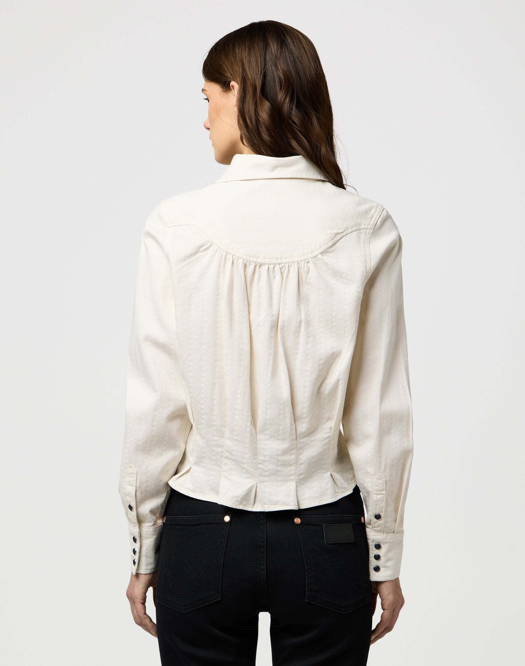 Wrangler Blouse à manches longues »WRANGLER Langarmhemd Femme Peplum Shirt«