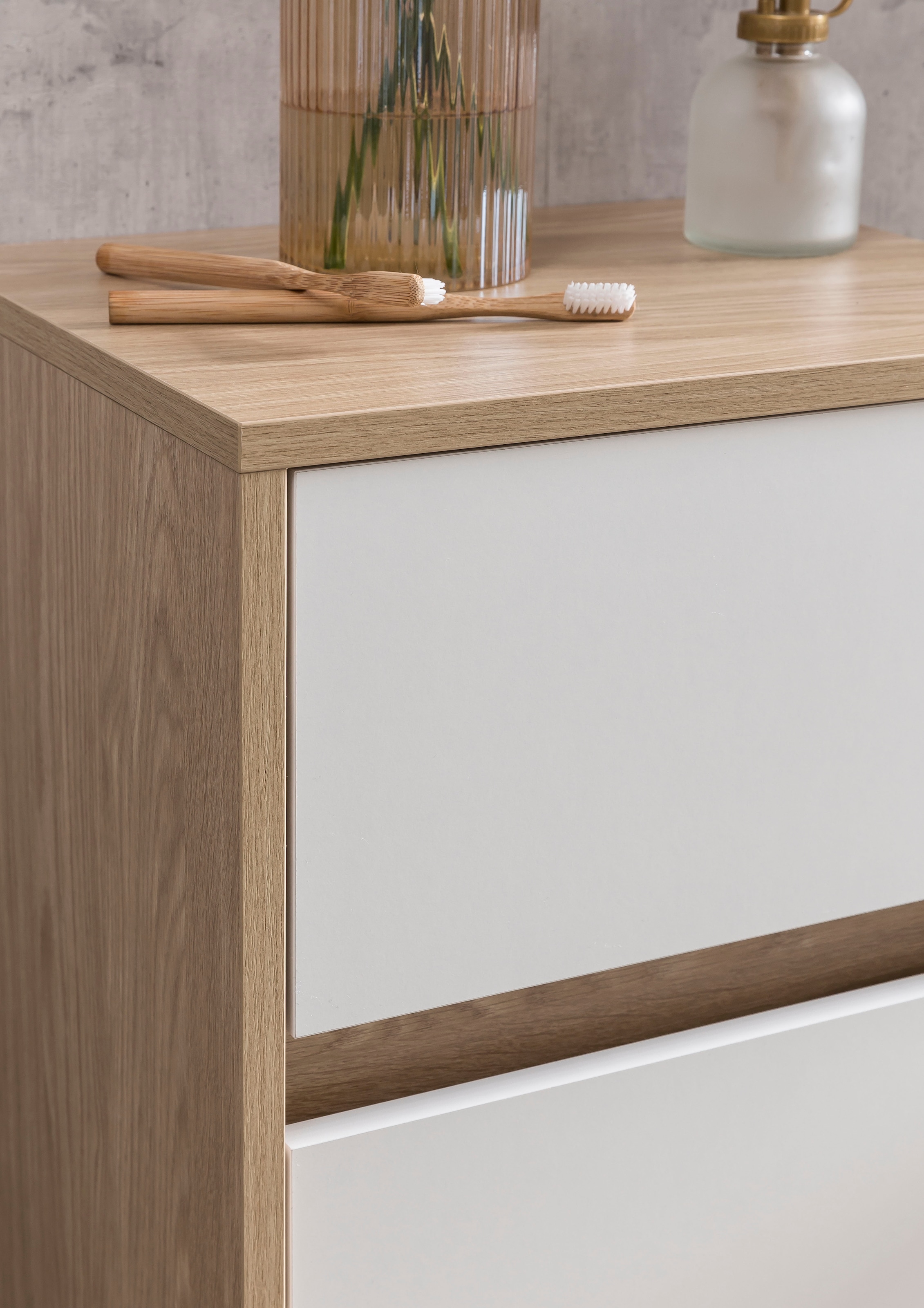 Schildmeyer Unterschrank »Mali, Breite 40 cm« Holzdekor mit fühlbarer Struktur, Grifflose Türöffnung