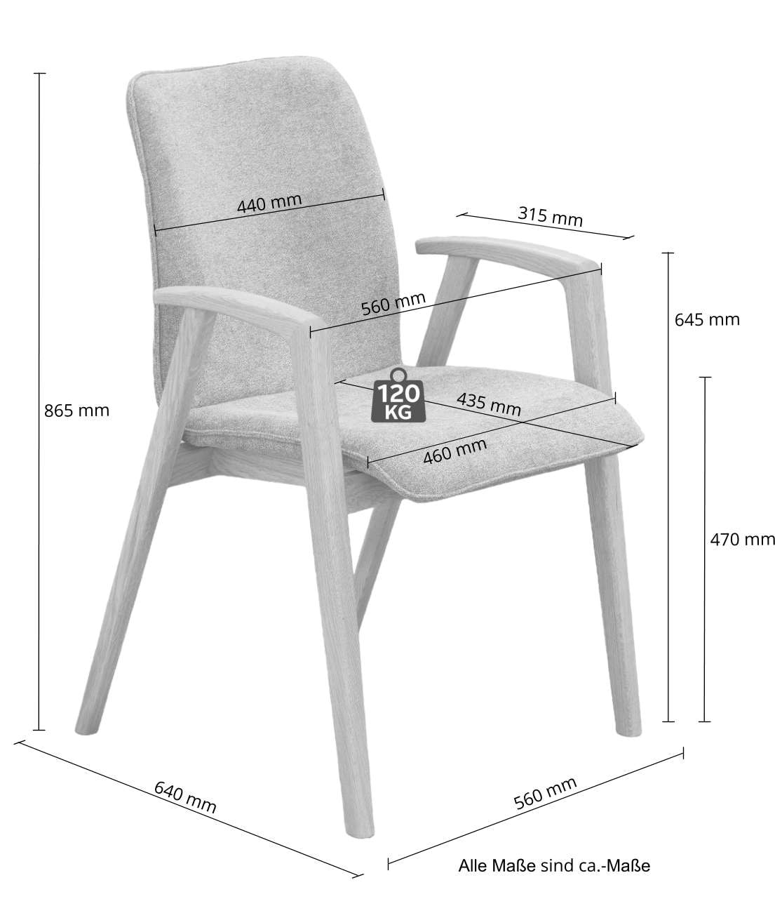 Home affaire Armlehnstuhl »Loreen Esszimmerstuhl, Polsterstuhl, Designstuhl« (Set) 2 Stk.mit Massivgestell, hochwertig gearbeitet, Armlehnen, stilvoll, bequem
