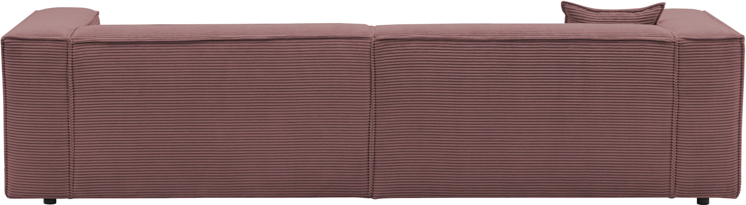 LeGer Home by Lena Gercke Ecksofa »PIARA Cord mit Kedernaht L-Form« wahlweise Ottomane rechts/links, schwarze Füsse, bequemer Sitzkomfort