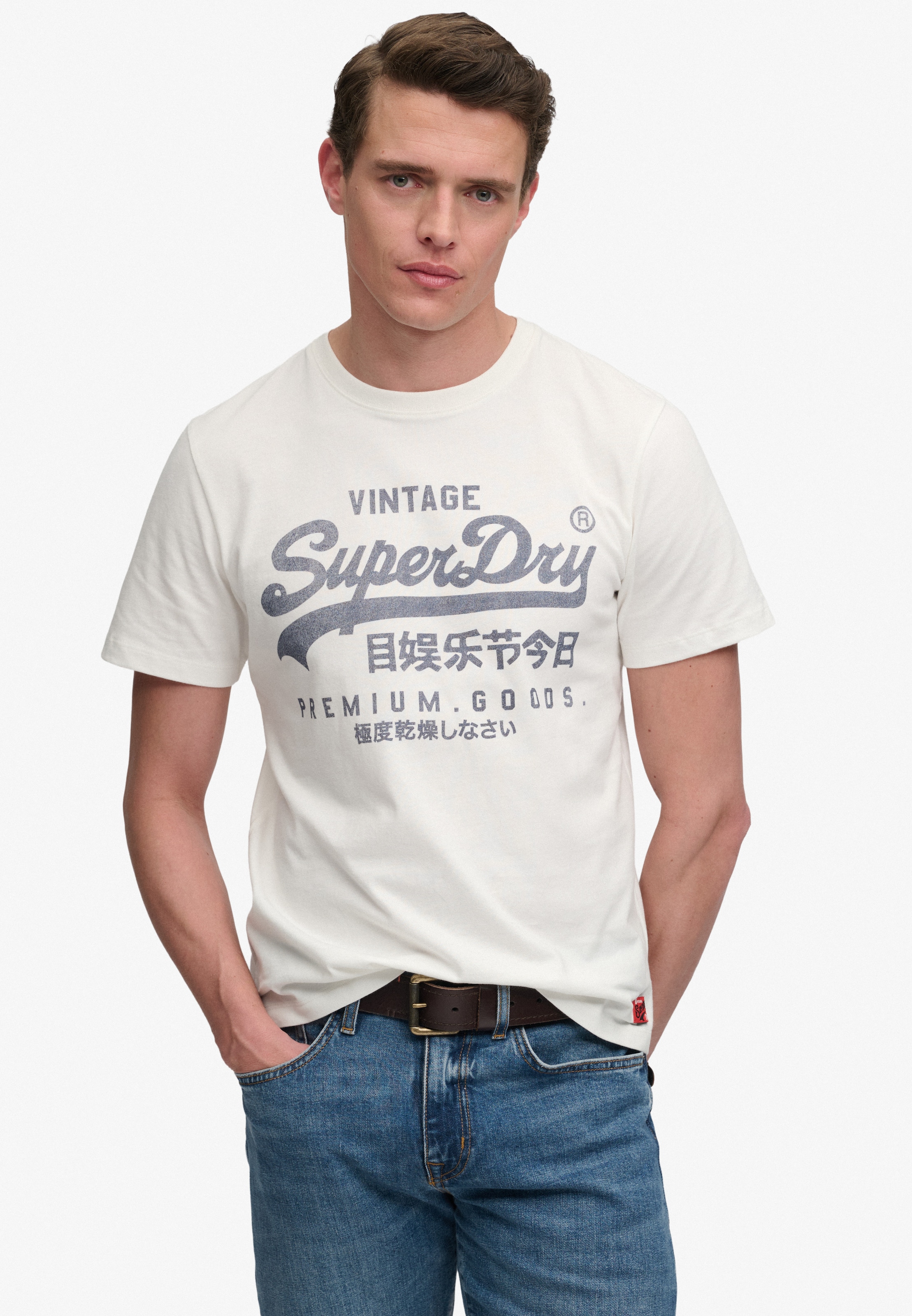 Superdry Shirt à col rond »VL CLASSIC TEE« coton, coupe décontractée