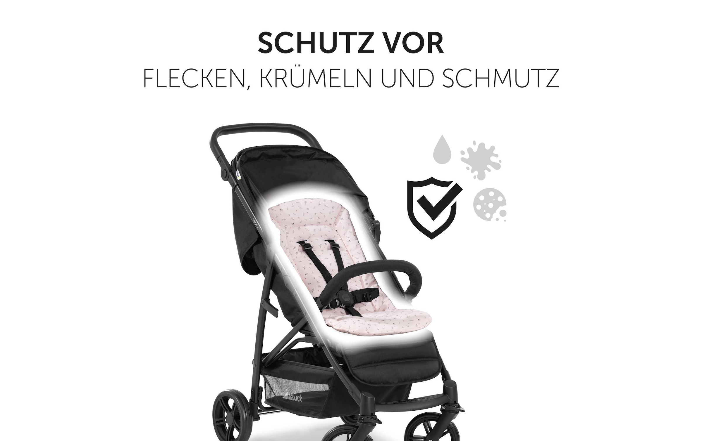 Hauck Housse de siège pour enfant »Seat Liner, Flowers Rose« également adapté aux poussettes